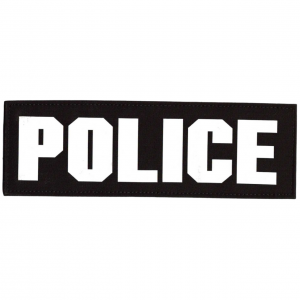 POLICE ID PANEL-BLACK 8X2