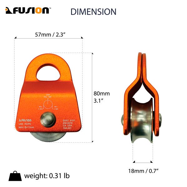 micro polea de aluminio  FP-8151-ORG