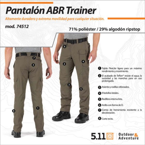 PANTALON 5.11 ABR PRO BLACK 74512 ABR PRO BLACK 74512
