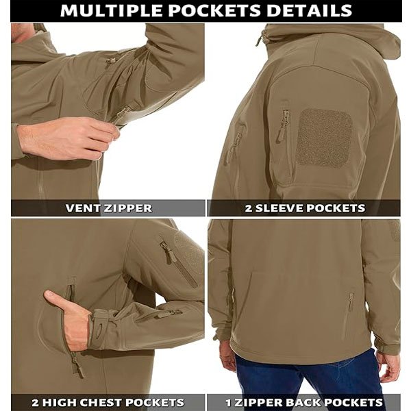 CHAQUETA TACTICA MILITAR CON CAPUCHA RETRAIBLE Z-CUSC